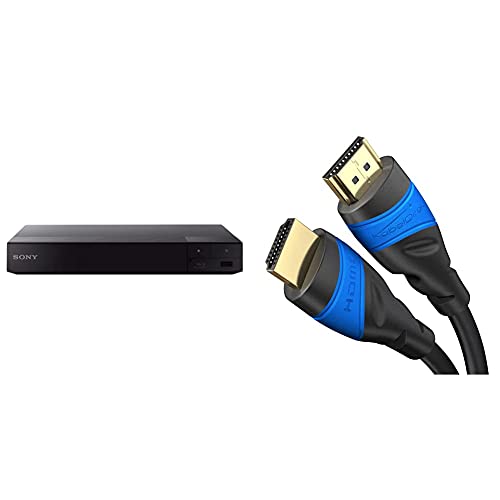 Sony BDPS6700, Reproductor de BLU-Ray Disc, Ethernet + KabelDirekt – 2m – Cable HDMI 4K
