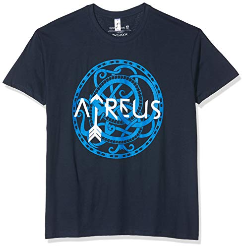 Sony God of War Men's Atreus Symbol Logo T-Shirt, Medium, Dark (GE6242M) Camiseta, Azul (Blue Blue), M para Hombre