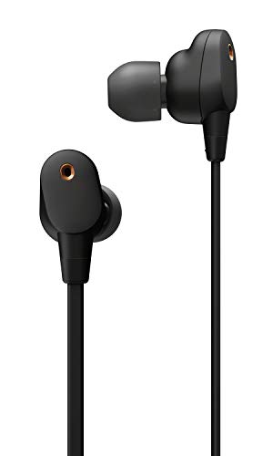 Sony WI1000XM2 - Auriculares Inalámbricos Noise Cancelling (Bluetooth, Sonido Adaptativo, Compatible con Alexa, Soporte Cuello de Silicona, 10h Batería, Llamadas Manos Libres), Negro