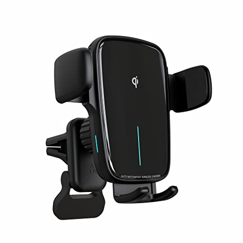 Soporte de Coche de Carga inalámbrica M Joyroom alinea automáticamente Las Rejillas de ventilación de CD para instalación General Soporte de Coche de Ventosa Negro 96 * 98 Mm