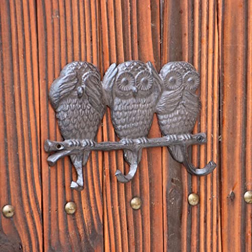 Soporte De Llave De Búho Único For La Pared De Hierro Fundido De Hierro Ganchos De Pared Vintage Key Rack Llave Decorativo Colgador Llave Rústico Gancho ( Color : Rust color , Size : 22.8*16.5*2.6cm )