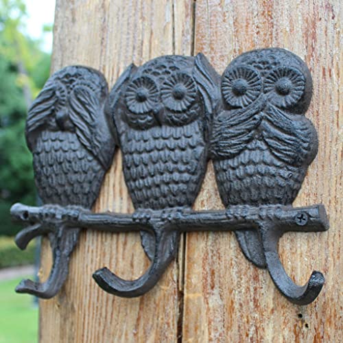 Soporte De Llave De Búho Único For La Pared De Hierro Fundido De Hierro Ganchos De Pared Vintage Key Rack Llave Decorativo Colgador Llave Rústico Gancho ( Color : Rust color , Size : 22.8*16.5*2.6cm )