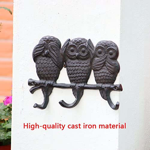 Soporte De Llave De Búho Único For La Pared De Hierro Fundido De Hierro Ganchos De Pared Vintage Key Rack Llave Decorativo Colgador Llave Rústico Gancho ( Color : Rust color , Size : 22.8*16.5*2.6cm )