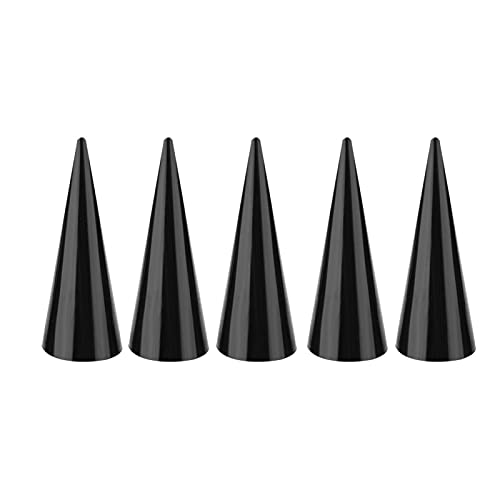 Soporte para Anillo, 5 Piezas de Soporte de Anillo de Cono de Dedo de plástico Joyería Exhibición Titular Organizadores Escaparate - Blanco o Negro(Black)