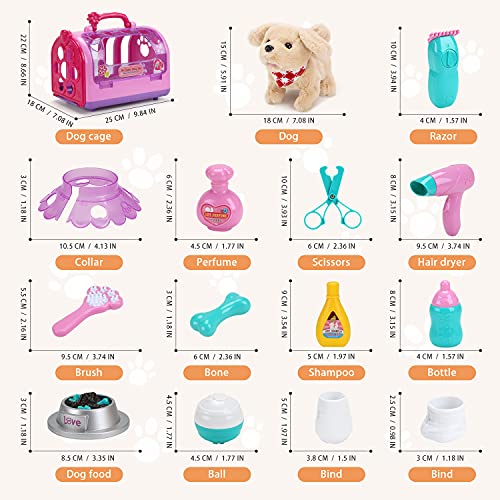 Sotodik Veterinaria Perritos de Juguetes Cuidado de Mascotas Juego de rol Regalos Mascotas Perros Accesorios Veterinaria Enfermería Doctora Kit Juego de Roles Regalos para Niños Niñas 2 3 4 5 Años