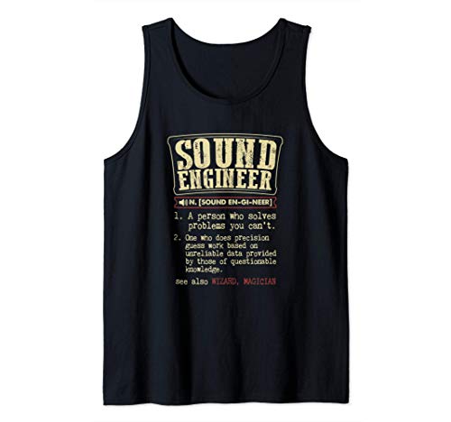 Sound Engineer Gift Funny Dictionary Definition Camiseta sin Mangas