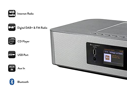 Soundmaster ICD2020 Internet CD-Radio AUX, Bluetooth®, CD, Dab+, UKW, WiFi Plata