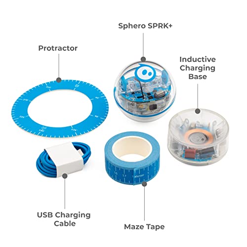 Sphero- SPRK+ Esfera robótica y Robot controlado por una aplicación Aprendizaje y programación en Stem para niños Matriz de LED programable, conexión Mediante Bluetooth, Color transparente (K001RW1)