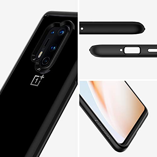 Spigen Funda Ultra Hybrid Compatible con Oneplus 8 Pro (2020), Tecnología de cojín de Aire y protección híbrida de la caída - Negro