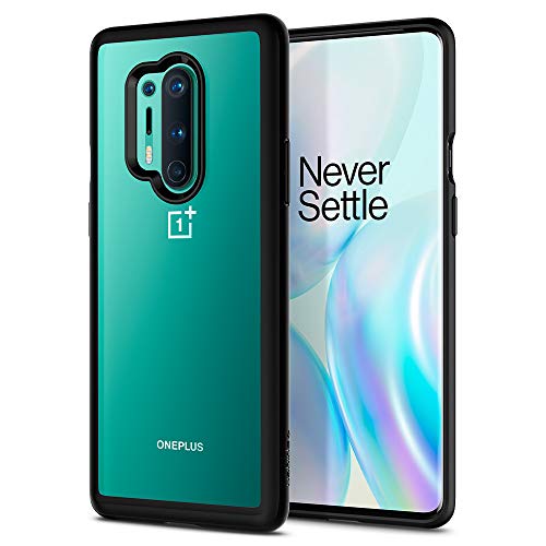Spigen Funda Ultra Hybrid Compatible con Oneplus 8 Pro (2020), Tecnología de cojín de Aire y protección híbrida de la caída - Negro