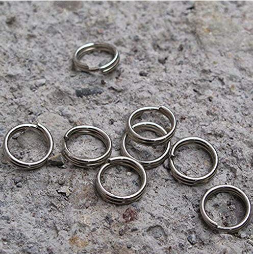 Split Key Rings – 20 PCS 10 mm de diámetro Split Key Ring Ultra Small Alloy Keychain Metalldraht círculo Keyring Gun negro.