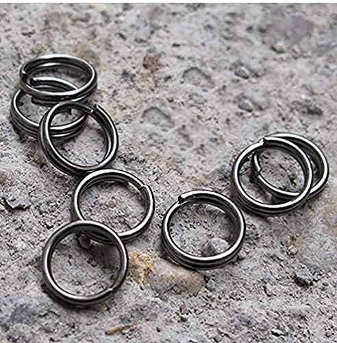 Split Key Rings – 20 PCS 10 mm de diámetro Split Key Ring Ultra Small Alloy Keychain Metalldraht círculo Keyring Gun negro.