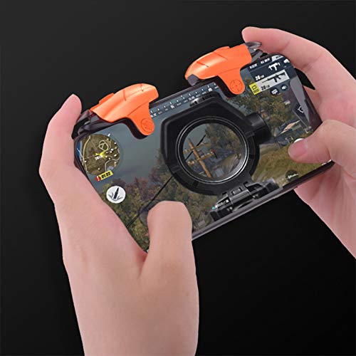SPLLEADER Controlador de Juego móvil para PUBG,[Respuesta rápida] 1 Par Teléfono Gatillos sensibles Joysticks Aim & Fire Trigger Keys para PUBG/Knives out L1R1,Naranja