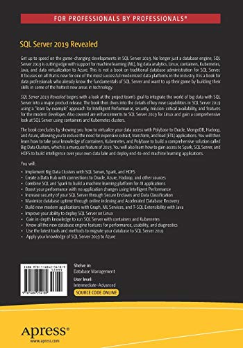 SQL Server 2019 Revealed: Including Big Data Clusters and Machine Learning