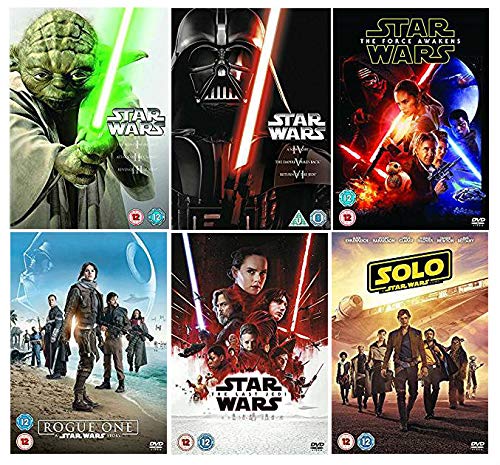 Star Wars 1-10 Movie DVD Collection:Phantom Menace,Attack Of the Clones,Revenge of the Sith,The New Hope,The Empire Strikes Back,Return of the Jedi,The Force Awakens,Rogue One ,The Last Jedi,Solo