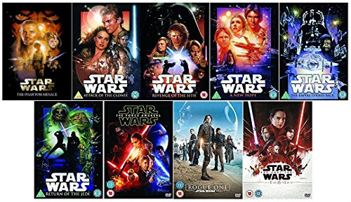 STAR WARS 1-9 Complete Collection The Phantom Menace,Attack Of The Clones,Revenge Of The Sith,A New Hope,The Empire Strikes Back,Return Of The Jedi,The Force Awakens,Rogue One,The Last Jedi