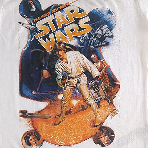 Star Wars - Camiseta de manga corta para hombre (sostenible), blanco, XXL