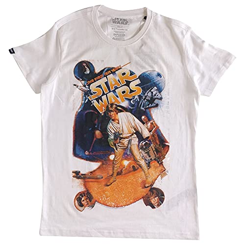 Star Wars - Camiseta de manga corta para hombre (sostenible), blanco, XXL