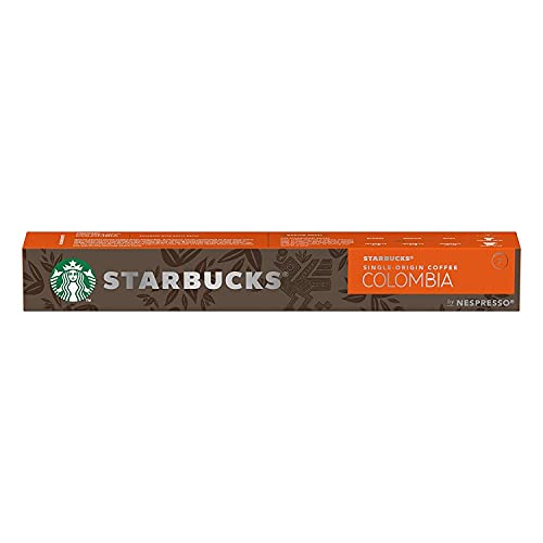 Starbucks Single Origin Colombia - Juego de 5 cápsulas de café tostado, compatible con Nespresso, 50 cápsulas