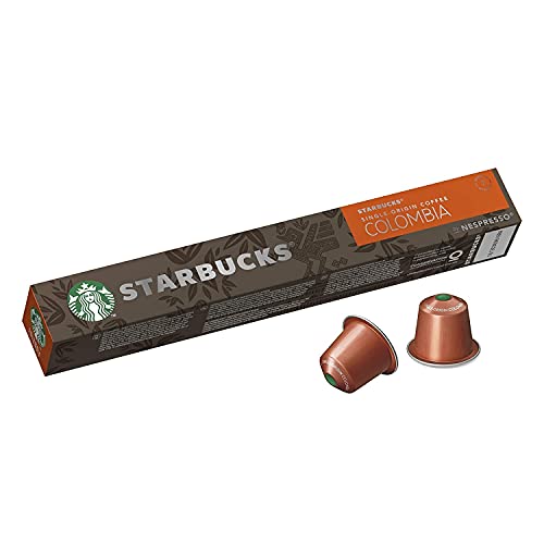 Starbucks Single Origin Colombia - Juego de 5 cápsulas de café tostado, compatible con Nespresso, 50 cápsulas
