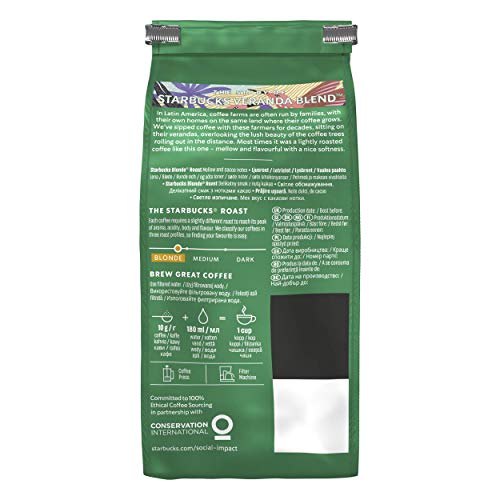 Starbucks Veranda Blend Café Molido De Tostado Suave 6 Bolsa de 200g