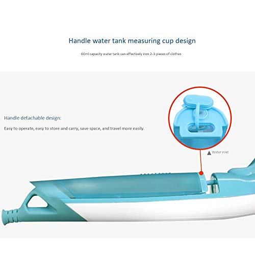 Steam iron Portátil Ligero con My Little Steamer, 45S Speed ​​Hot 60ml Split Water Tank 6 Hole Steam Steam For Ropa For Viajes De Negocios Y Tiendas, Azul