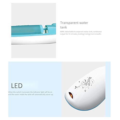 Steam iron Portátil Ligero con My Little Steamer, 45S Speed ​​Hot 60ml Split Water Tank 6 Hole Steam Steam For Ropa For Viajes De Negocios Y Tiendas, Azul