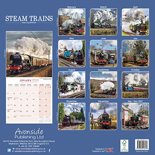 Steam Trains 2022 Wall Calendar
