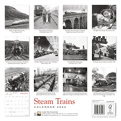Steam Trains Heritage Wall Calendar 2022 (Art Calendar)
