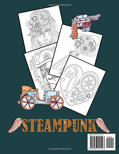 Steampunk Coloring Book: A Mechanical Coloring Book for Adults Adventure, Mechanical Animal Designs, Keys and Faces, Vintage Steam Punk Coloring Pages