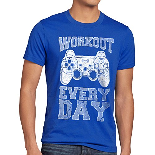 style3 Gamer Workout Camiseta para Hombre T-Shirt, Talla:2XL;Color:Azul