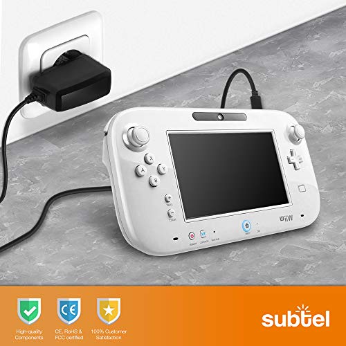 subtel® Cargador 1.10m Compatible con Nintendo Wii U Gamepad, Cable Carga System Connector 5V 1A Fuente de Alimentación Adaptador CA