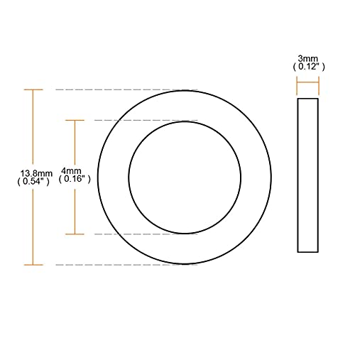 Sujetadores de arandela 50 Piezas de 3 tamaños 11Mm 13Mm 16Mm Diámetro Exterior Junta tórica Junta de Manguera Junta Plana de Goma Sellado Fuerte