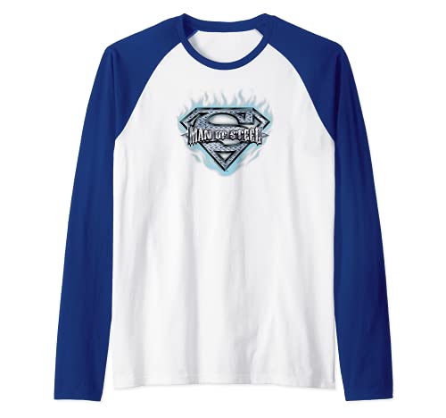 Superman Man of Steel Shield Camiseta Manga Raglan