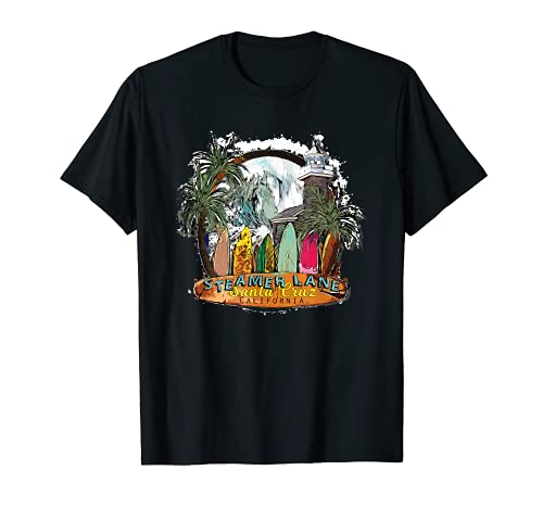 Surf Santa Cruz Ca Steamer Lane Surf Town Souvenir Camiseta