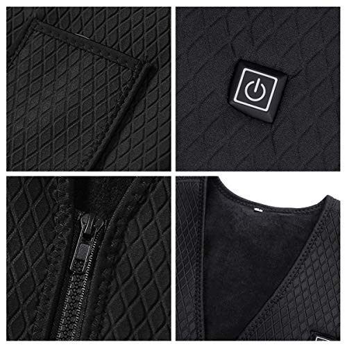Suxman Chaleco calefactable USB, Chaleco calefactable para Hombres y Mujeres, Temperatura térmica Ajustable, Carga USB, calefacción de Espalda y Cuello, Chaqueta Inviern-Lavable (XXL)