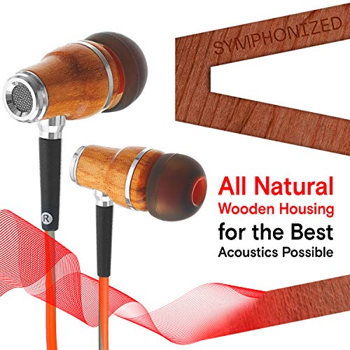 Symphonized NRG 3.0 Auriculares de Mader, con Aislamiento de Ruido, con micrófono y Control de Volumen (Anaranjado Fuego y Gris Brumoso)