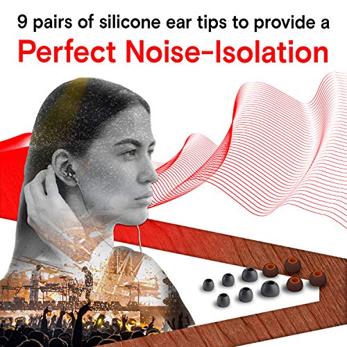 Symphonized NRG 3.0 Auriculares de Mader, con Aislamiento de Ruido, con micrófono y Control de Volumen (Anaranjado Fuego y Gris Brumoso)