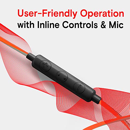 Symphonized NRG 3.0 Auriculares de Mader, con Aislamiento de Ruido, con micrófono y Control de Volumen (Anaranjado Fuego y Gris Brumoso)