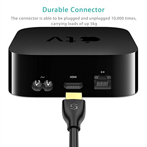 Syncwire SW-HD075 - Cable HDMI 2.0, Ultra HD de Alta Velocidad, Hasta 18 Gbps, 3m, Negro