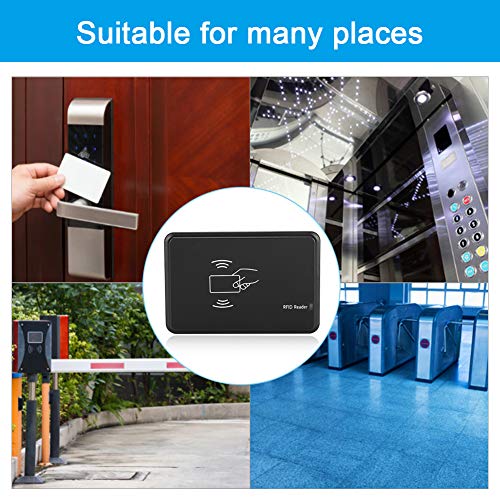 T angxi Dirve Free 125Khz ID Card Reader, Plug and Play 125Khz RFID EM4100 USB Lector de Tarjetas portátil a Prueba de Agua para Seguridad, Soporte para Windows para Linux para Android para iOS