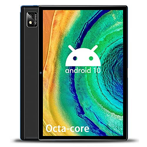 Tablet 10 Pulgadas Octa Core 6GB de RAM 128GB/512GB de ROM Android 10.0 Tablet PC Batería 7000mAh 4G LTE Tablet Baratas y Buenas Cámara 5MP WiFi,Bluetooth,GPS,Type-C,Google Play,Netflix,TF-SD(Negro)