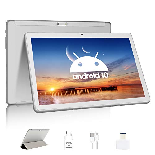 Tablet 10 Pulgadas, SUMTAB Android 10.0 Tableta, 8 núcleos, 4GB RAM + 64GB ROM, Pantalla G + G, Bluetooth, Soporte Netflix, Tiktok,Google Play