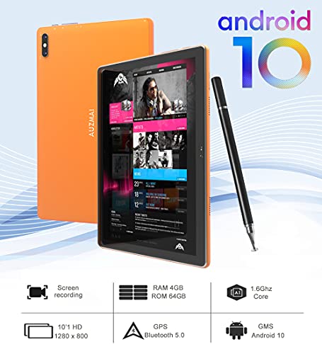 Tablet 10.1'' 5G WiFi Android 10 Tableta 4GB+64GB, TF 128GB con Certificación Google, GPS/Bluetooth/Type-C