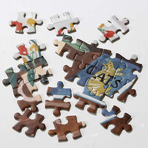 Talking Tables-De 500 Piezas casa Multicolor Jigsaw Puzzle & Poster ilustrados, Animales | para niños, Adultos, Amantes de los Gatos, cumpleaños, Color Puzzle (PUZZ-PMU-Cat)