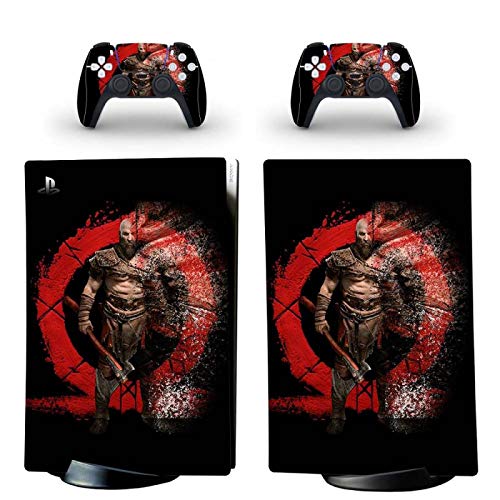 TAOSENG God of War PS5 Edición Digital Skin Sticker Decal Cover para Playstation 5 Consola y 2 Controladores PS5 Skin Sticker Vinyl
