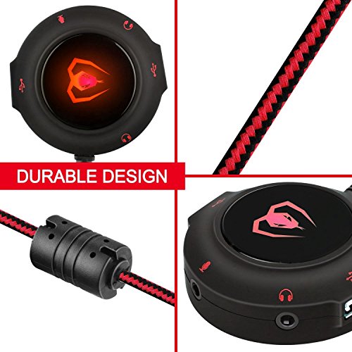 Tarjeta de sonido externa USB 2.0 HUB HiFi 3D Surround Audio Adapter con 3,5 mm jack micrófono, hub USB para PC, portátil, Mac, compatible con Windows, Vista, Mac iOS (rojo)