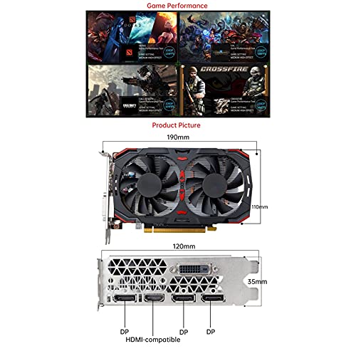 Tarjeta gráfica GTX 650750960970980 1060 TI 2G 3G 4G Gráficos GDDR5 DVI VGA HDMI Tarjetas de Video Fit for Geforce Game Computer Computadora de Escritorio JuegoTarjeta Gráfica (Color:1060 3G)