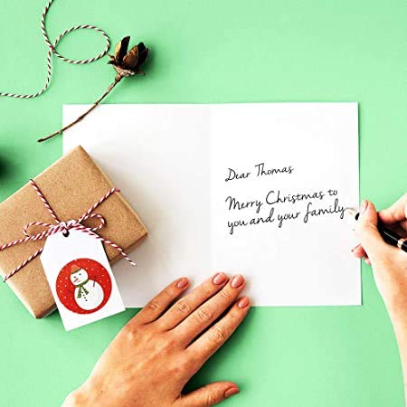 Tarjeta Navideñas de Felicitación, 24 Piezas Tarjetas de Navidad con Sobres y Pegatinas, Christmas Cards Pack, Postales Navidad para Saludos Familiares