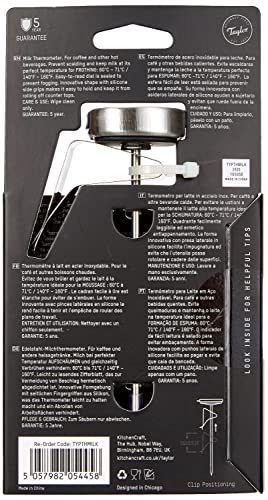 Taylor Pro Milk Thermometer for Frothing, Stainless Steel